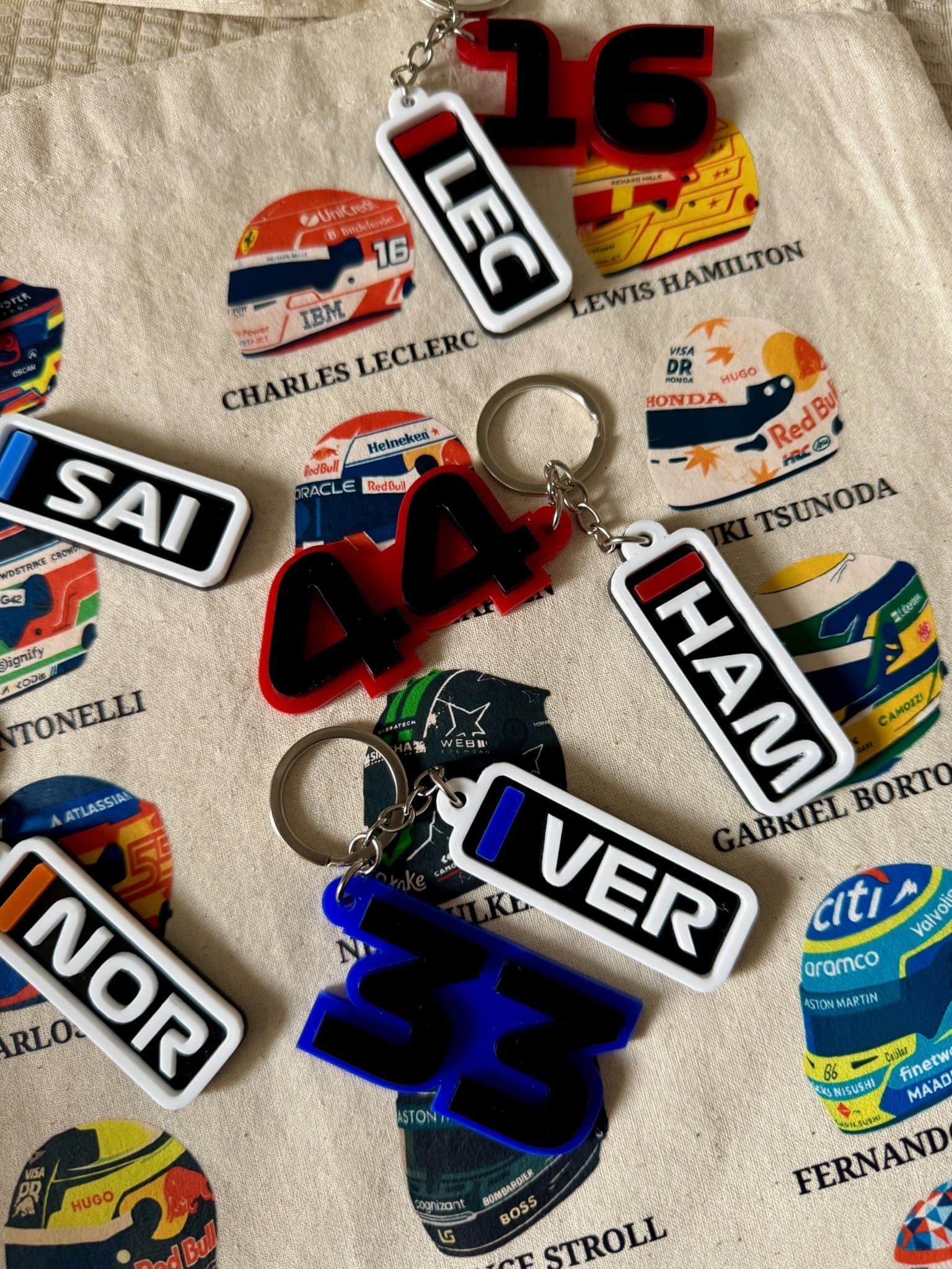 Llavero Piloto Formula 1 Acrilico