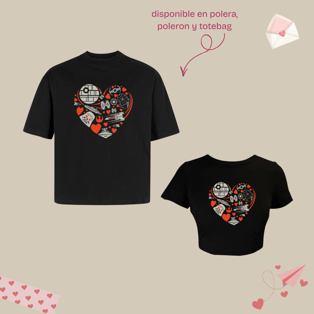 Polera Star Wars Corazón San Valentin